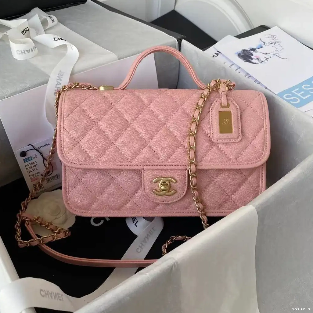 First Bag Ru HANDLE BAG WITH TOP SMALL CHANEL FLAP 0625